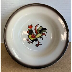 Vintage Red Rooster METLOX PoppyTrail California Provincial 8.5" Diameter Bowls